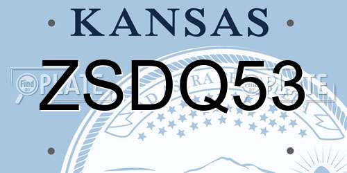 ZSDQ53 Kansas License Plate
