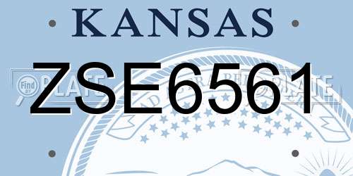 ZSE6561 Kansas License Plate