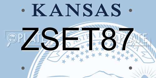 ZSET87 Kansas License Plate