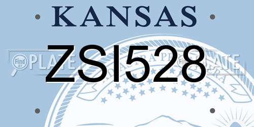 ZSI528 Kansas License Plate