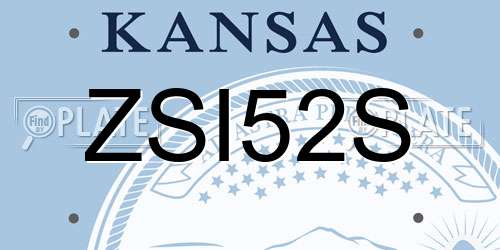 ZSI52S Kansas License Plate