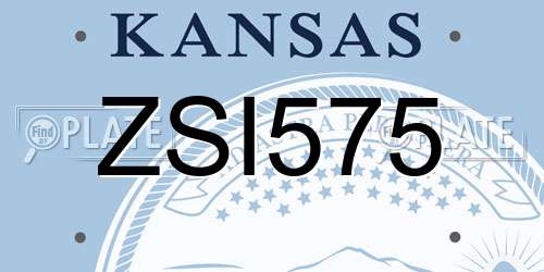 ZSI575 Kansas License Plate