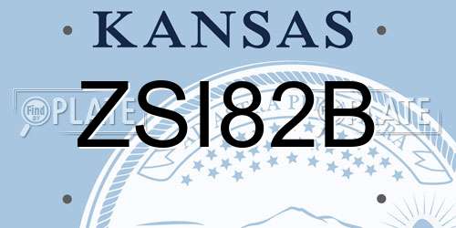 ZSI82B Kansas License Plate