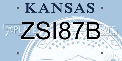 ZSI87B Kansas License Plate