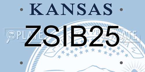 ZSIB25 Kansas License Plate