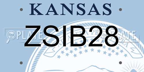 ZSIB28 Kansas License Plate