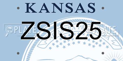 ZSIS25 Kansas License Plate