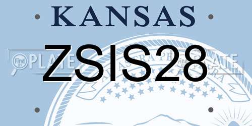 ZSIS28 Kansas License Plate