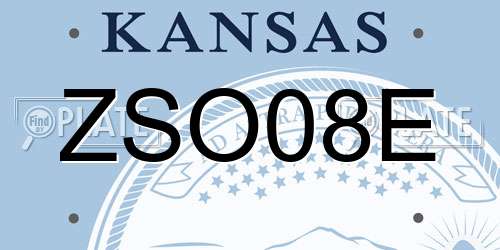 ZSO08E Kansas License Plate