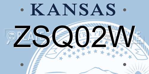 ZSQ02W Kansas License Plate