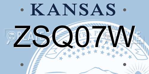 ZSQ07W Kansas License Plate
