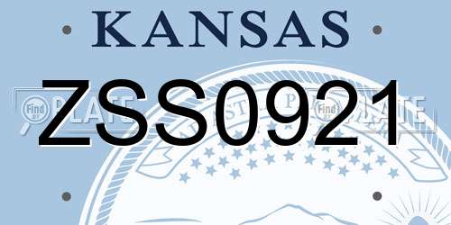 ZSS0921 Kansas License Plate