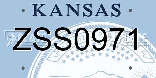 ZSS0971 Kansas License Plate