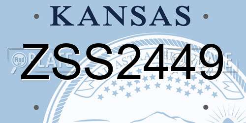 ZSS2449 Kansas License Plate