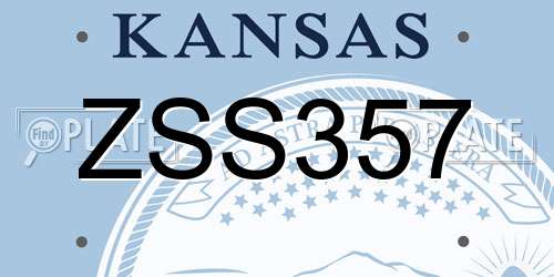ZSS357 Kansas License Plate