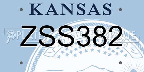 ZSS382 Kansas License Plate