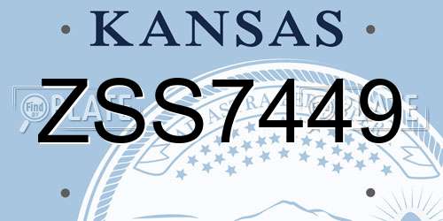 ZSS7449 Kansas License Plate