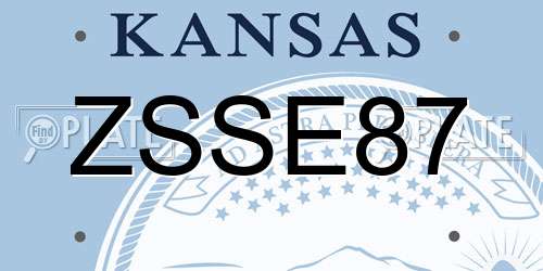 ZSSE87 Kansas License Plate