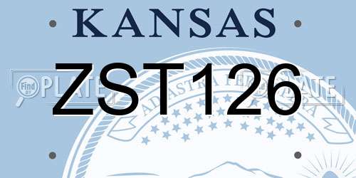 ZST126 Kansas License Plate