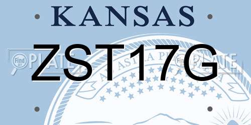 ZST17G Kansas License Plate