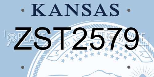 ZST2579 Kansas License Plate