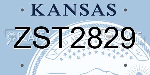 ZST2829 Kansas License Plate