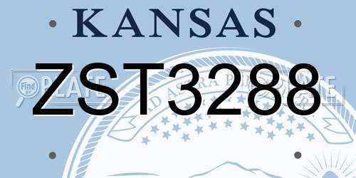 ZST3288 Kansas License Plate