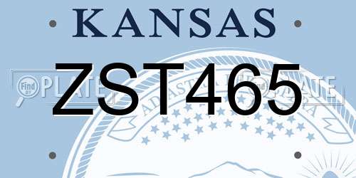 ZST465 Kansas License Plate