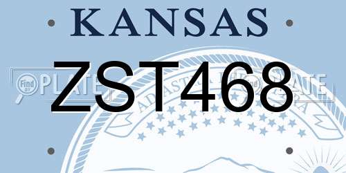 ZST468 Kansas License Plate