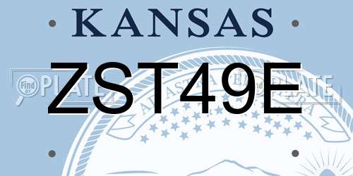 ZST49E Kansas License Plate