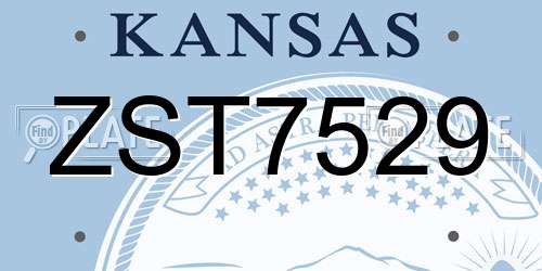 ZST7529 Kansas License Plate