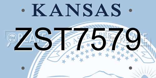 ZST7579 Kansas License Plate