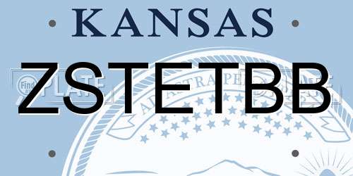 ZSTETBB Kansas License Plate