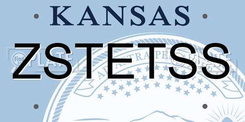 ZSTETSS Kansas License Plate