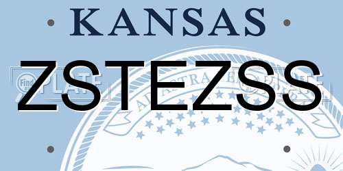 ZSTEZSS Kansas License Plate
