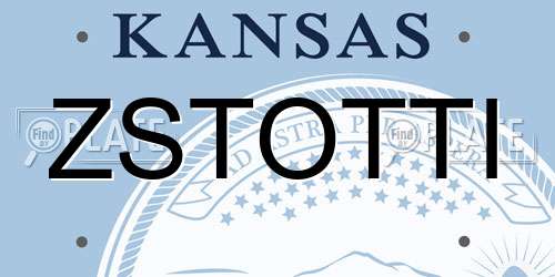 ZSTOTTI Kansas License Plate