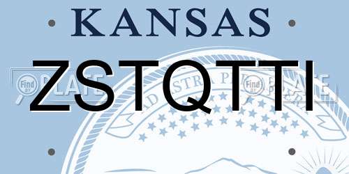 ZSTQTTI Kansas License Plate