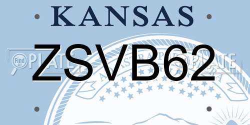 ZSVB62 Kansas License Plate
