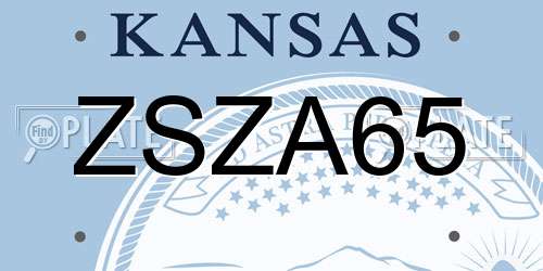 ZSZA65 Kansas License Plate