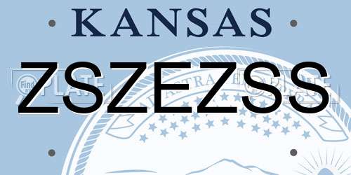 ZSZEZSS Kansas License Plate
