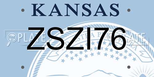 ZSZI76 Kansas License Plate