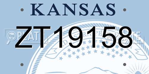ZT19158 Kansas License Plate