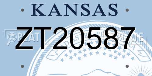 ZT20587 Kansas License Plate