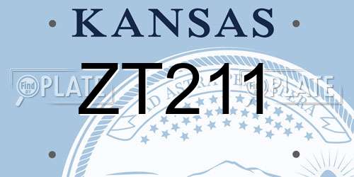ZT211 Kansas License Plate