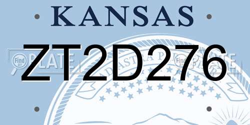 ZT2D276 Kansas License Plate