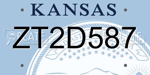 ZT2D587 Kansas License Plate
