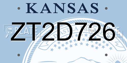 ZT2D726 Kansas License Plate