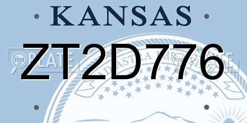 ZT2D776 Kansas License Plate