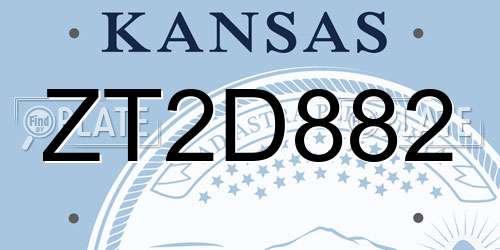 ZT2D882 Kansas License Plate