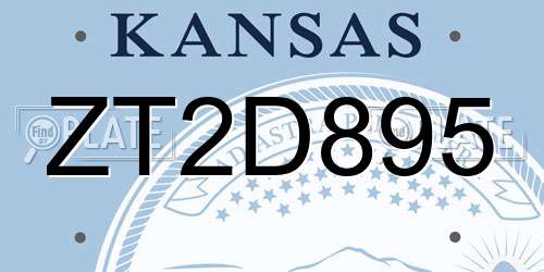 ZT2D895 Kansas License Plate